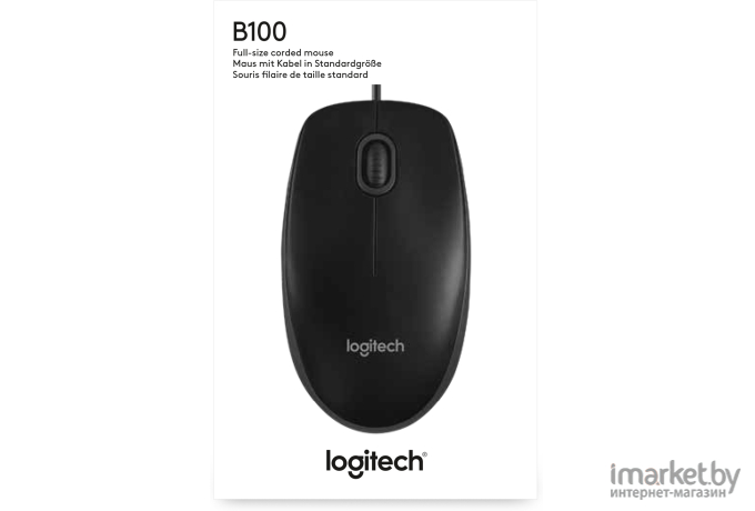 Мышь Logitech B100 Optical USB Mouse (910-003357) Black