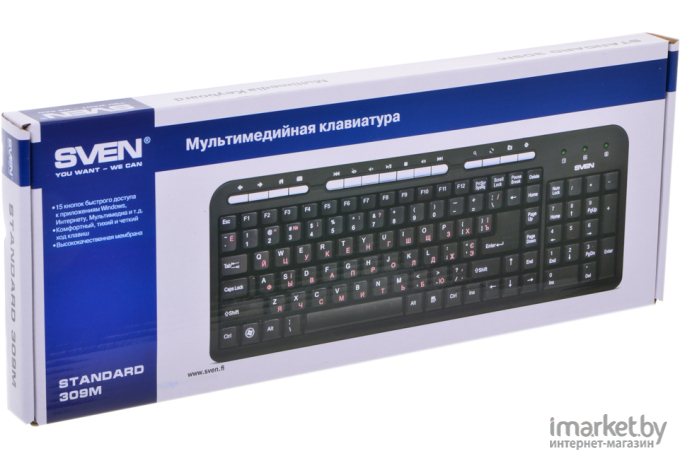 Клавиатура Sven Standard 309M USB чёрная