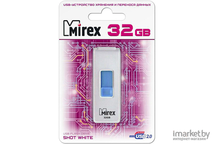 Usb flash Mirex SHOT 32GB White [13600-FMUWST32]