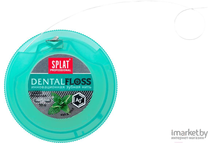 Зубная нить Splat Professional с мятой и волокнами серебра супертонкая 30м