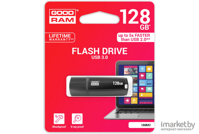 Usb flash GOODRAM 128GB UMM3 3.0 Black [UMM3-1280K0R11]