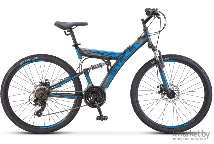 Велосипед Stels Focus MD 26 21-sp V010 рама 18 дюймов черный/синий