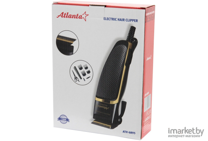 Машинка для стрижки волос Atlanta ATH-6895 черный/серебристый