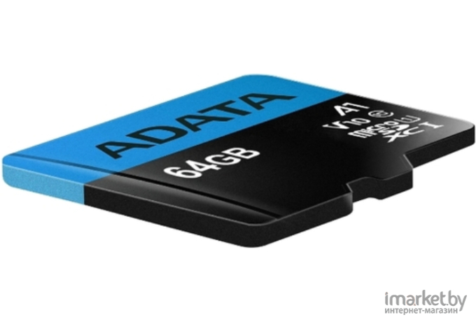 Карта памяти A-Data microSDXC UHS-I Class 10 A1 64 Гб + адаптер