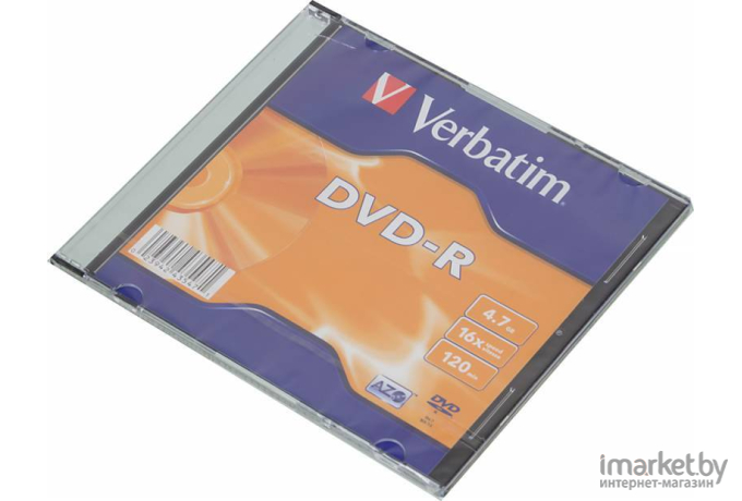 Оптический диск Verbatim DVD-R 4.7Gb 16x Matt Silver SlimCase [43547]