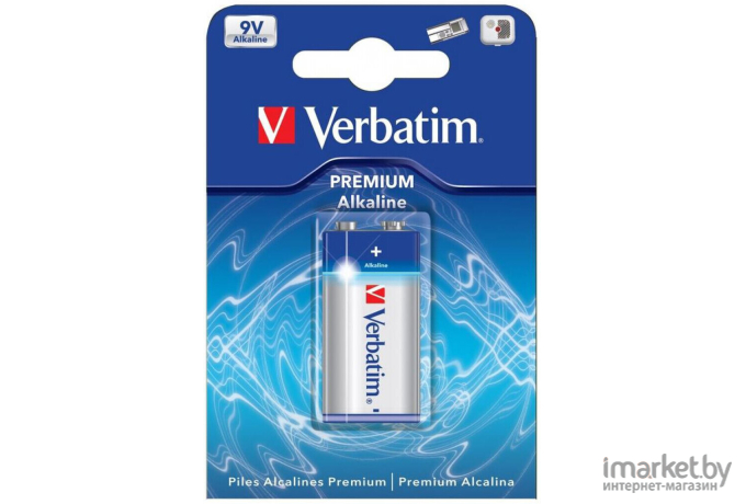 Батарейка Verbatim 9V Крона 1шт [49924]