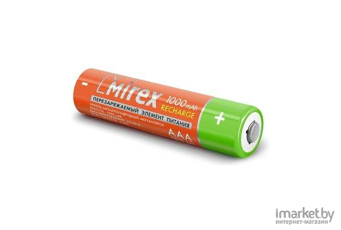 Батарейка, аккумулятор, зарядное Mirex ААА 1000мАч 2шт [HR03-10-E2]