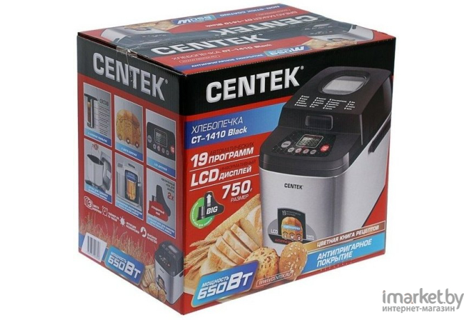 Хлебопечка CENTEK CT-1410 черный