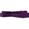 Угловой диван Mebelico Мэдисон Long 92 левый 59178 микровельвет фиолетовый подушки фиолетовый/черный