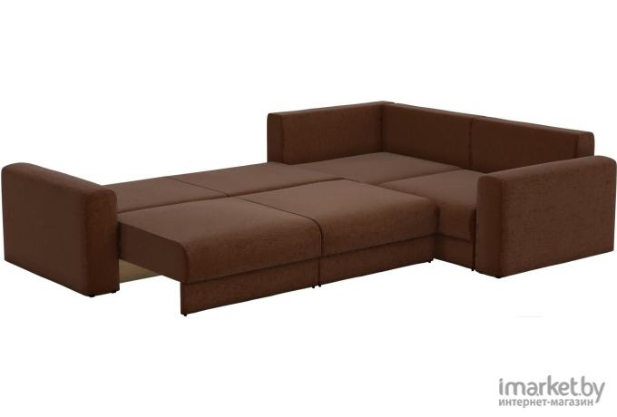 Угловой диван Mebelico Мэдисон Long 92 правый 59199 рогожка коричневый