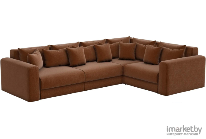 Угловой диван Mebelico Мэдисон Long 92 правый 59199 рогожка коричневый