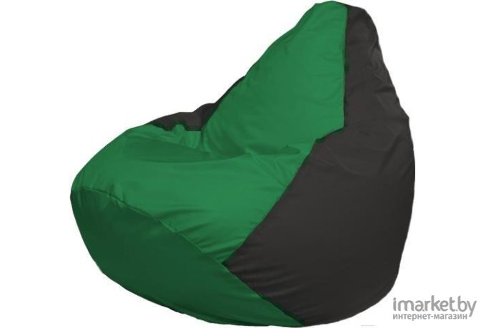 Кресло-мешок Flagman Груша Мега зеленый/черный [Г3.1-235]