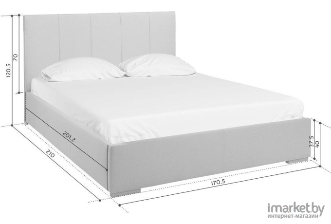 Кровать Woodcraft Шерона 160 Barhat Grey