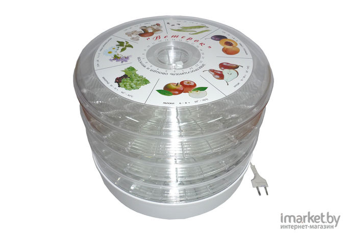 Сушилка для овощей и фруктов Великие Реки Ветерок-3 3 поддона цв.упаковка прозрачный