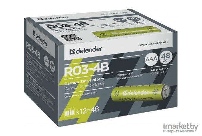Батарейка Defender Carbon Zink AAA 1.5V R03-4B 4PCS [56102]