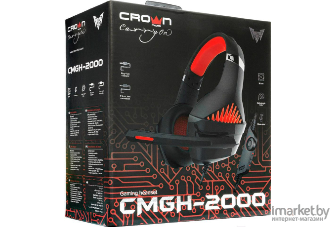 Наушники Crown CMGH-2000 Black/Red