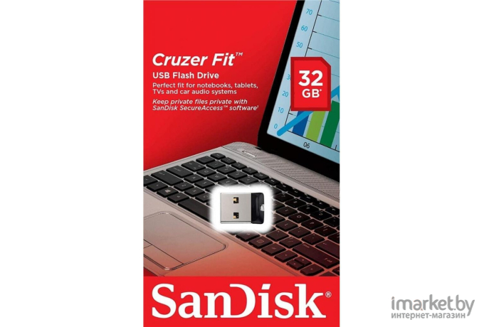 Usb flash SanDisk 32GB Cruzer Fit черный [SDCZ33-032G-G35]