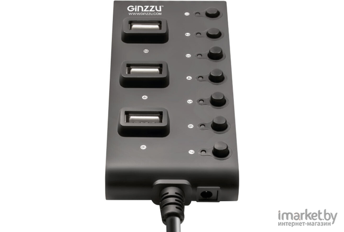 USB-хаб Ginzzu GR-487UB Black