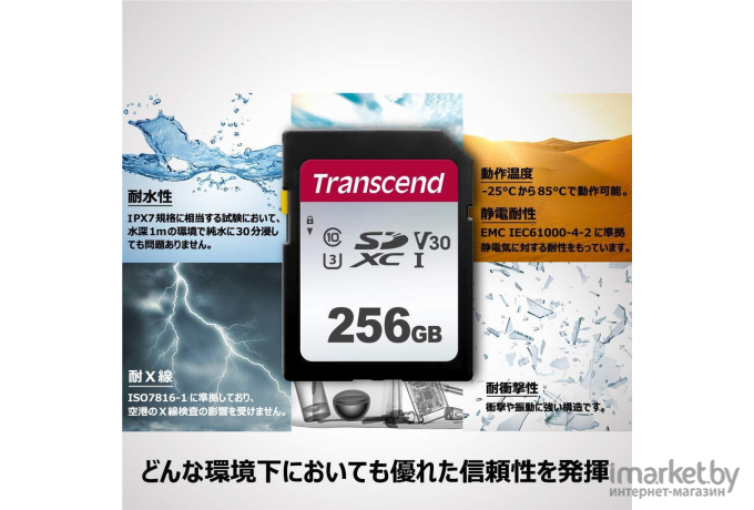 Карта памяти Transcend 256GB UHS-I U3 SD [TS256GSDC300S]