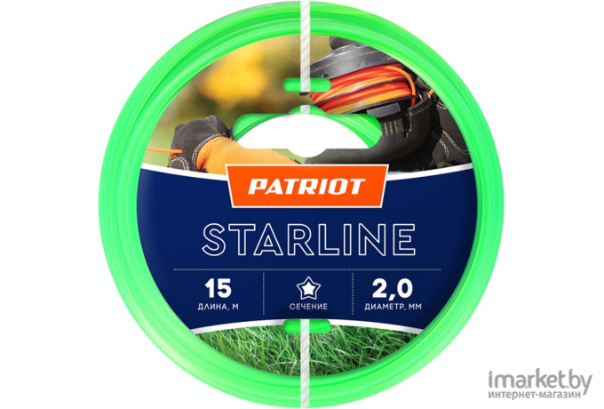Леска для триммера Patriot Starline d=2 мм L=15 м [805201056]