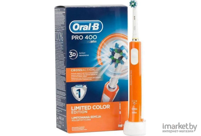 Зубная щетка Braun Oral-B CrossAction PRO 400 оранжевый/белый