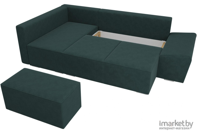 Комплект мягкой мебели Лига Диванов Хавьер левый 101242 велюр бирюзовый