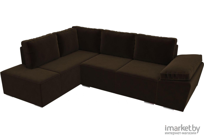Комплект мягкой мебели Лига Диванов Хавьер левый 101245 велюр коричневый