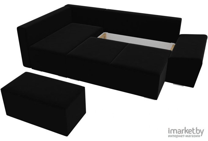 Комплект мягкой мебели Лига Диванов Хавьер левый 101249 велюр черный