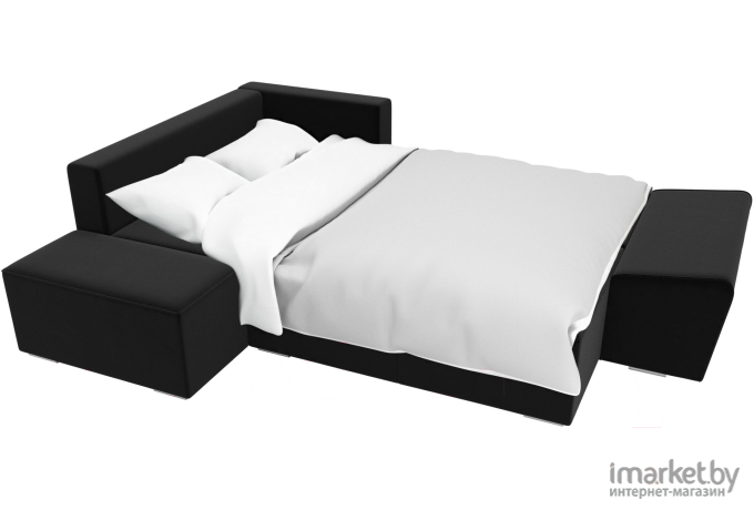 Комплект мягкой мебели Лига Диванов Хавьер левый 101258 микровельвет черный