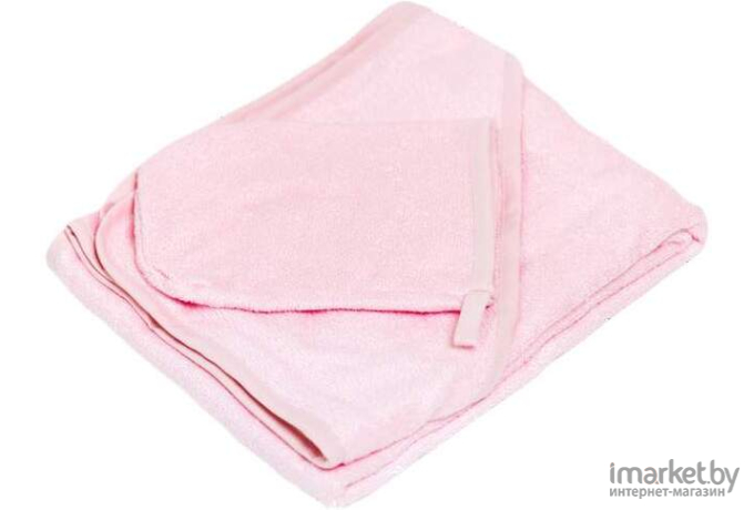 Набор для купания Italbaby полотенце 100х100+варежка бамбук розовый