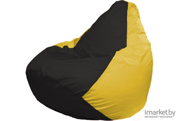 Кресло-мешок Flagman кресло Груша Супер Мега Г5.1-396 чёрный/жёлтый