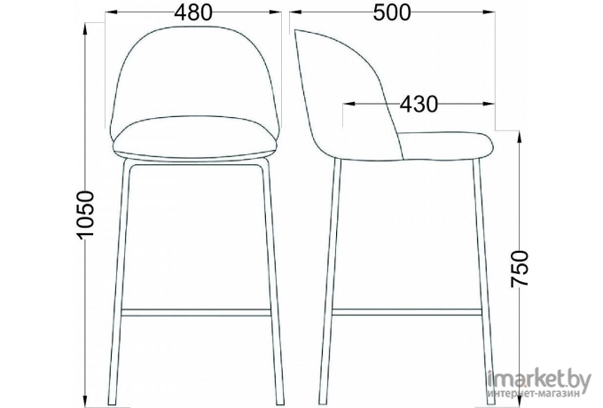 Барный стул Седия Icon серый велюр HLR 21/черный