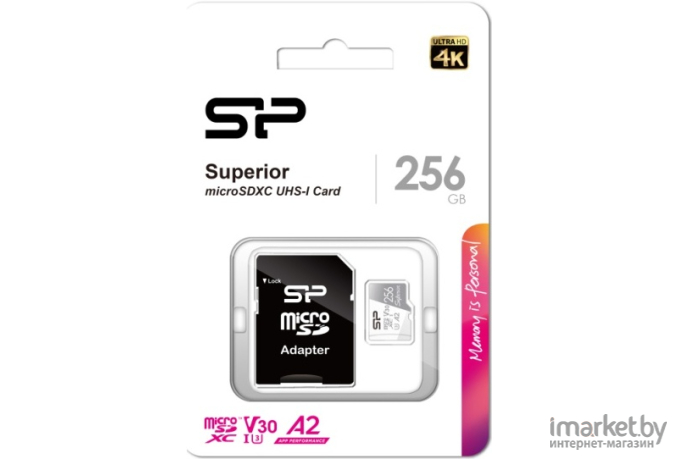 Карта памяти Silicon-Power Superior microSDXC 256GB + SD адаптер (SP256GBSTXDA2V20SP)