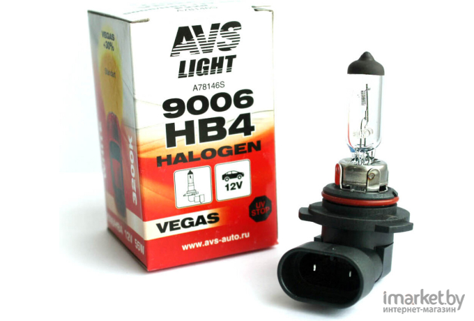 Автомобильная лампа AVS HB4/9006 12V 55W 1 штукa [A78146S]