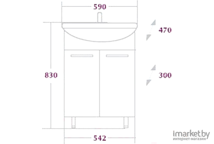Мебель для ванных комнат Onika Коралл 60.10