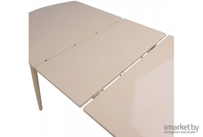 Стол обеденный Listvig Винер GR раздвижной со стеклом 120(152)x70 кремовый