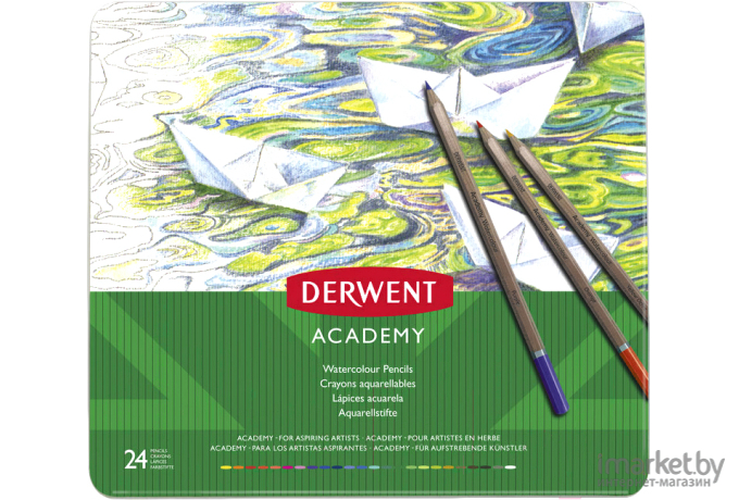 Товары для творчества Derwent Academy Watercolour 24 цвета
