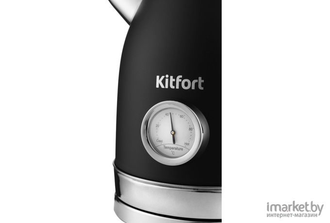 Электрочайник Kitfort КТ-6102-1 черный  с  серебром
