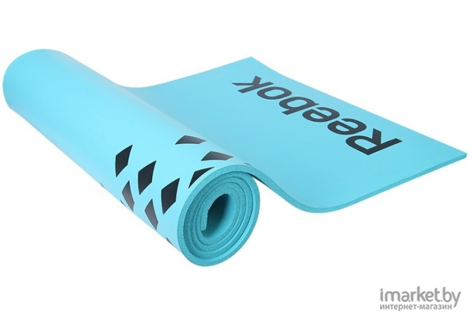 Коврик для йоги и фитнеса Reebok RAMT-12235BL голубой/черный