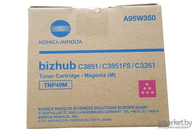 Тонер Konica Minolta bizhub C3351/C3851 TNP-49M красный [A95W350]