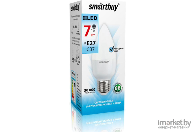 Светодиодная лампа SmartBuy SBL-C37-07-40K-E14