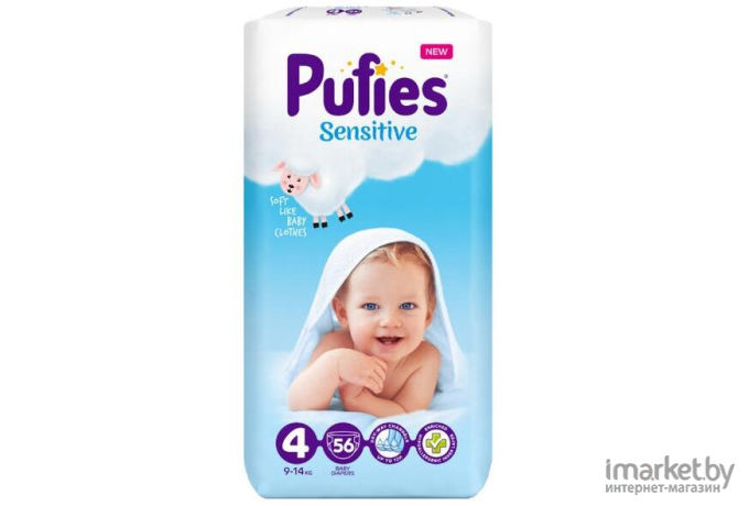 Детские подгузники Pufies Sensitive Maxi 9-14кг (56шт)