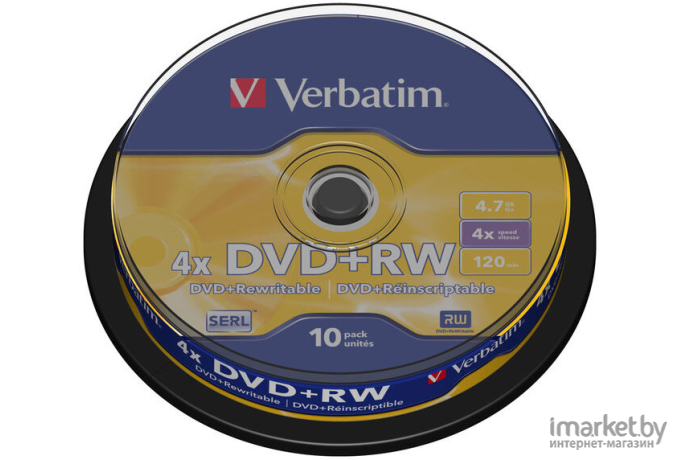 Оптический диск Verbatim DVD+RW 4.7 Gb 4x Slim Case 5 [43297]
