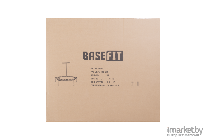 Батут BaseFit TR-401 112 см с держателем фиолетовый