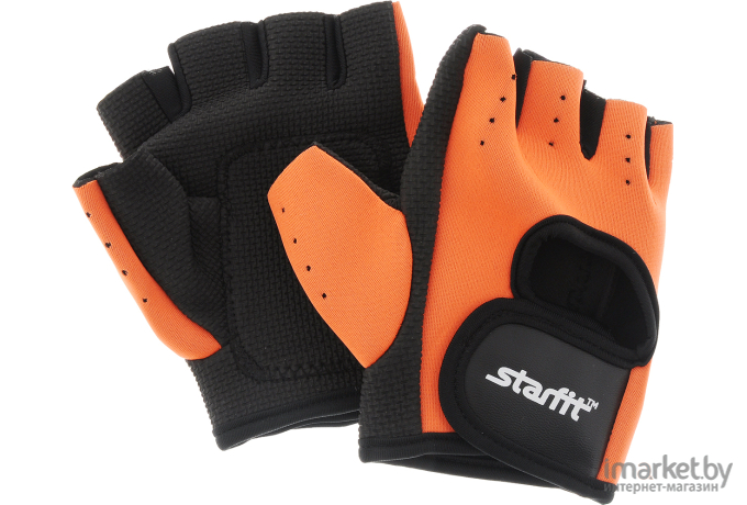 Перчатки для фитнеса Starfit SU-107 M оранжевый/черный