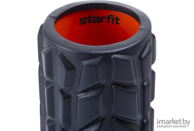 Валик массажный Starfit FA-509, 33x13,5 cм черный/оранжевый