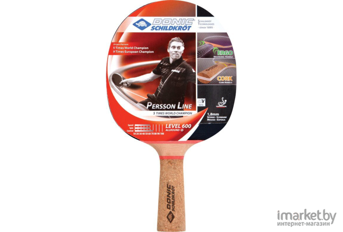 Набор для настольного тенниса Donic PERSSON 600 (1 ракетка, 3 мячика Avantgarde 3*, чехол) [788487]