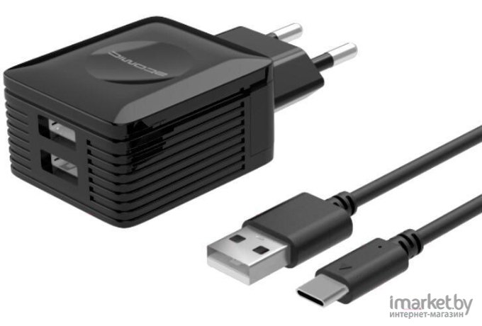 Сетевое зарядное устройство Atomic U500 с кабелем micro-USB черный [10.128]