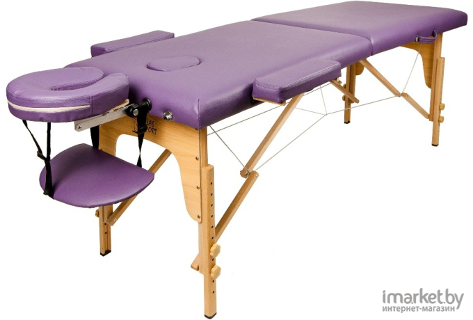 Стол массажный Atlas Sport складной 2-с 60 см деревянный + сумка фиолетовый