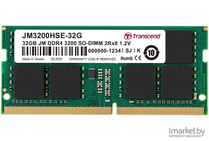Оперативная память Transcend JetRam 32GB DDR4 SODIMM PC4-25600 (JM3200HSE-32G)